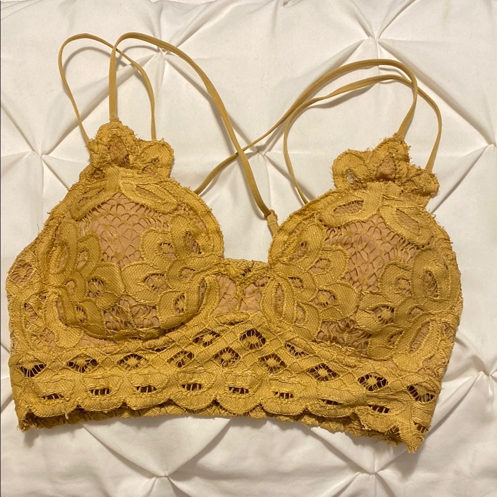 Lace Bralette in Mustard Yellow